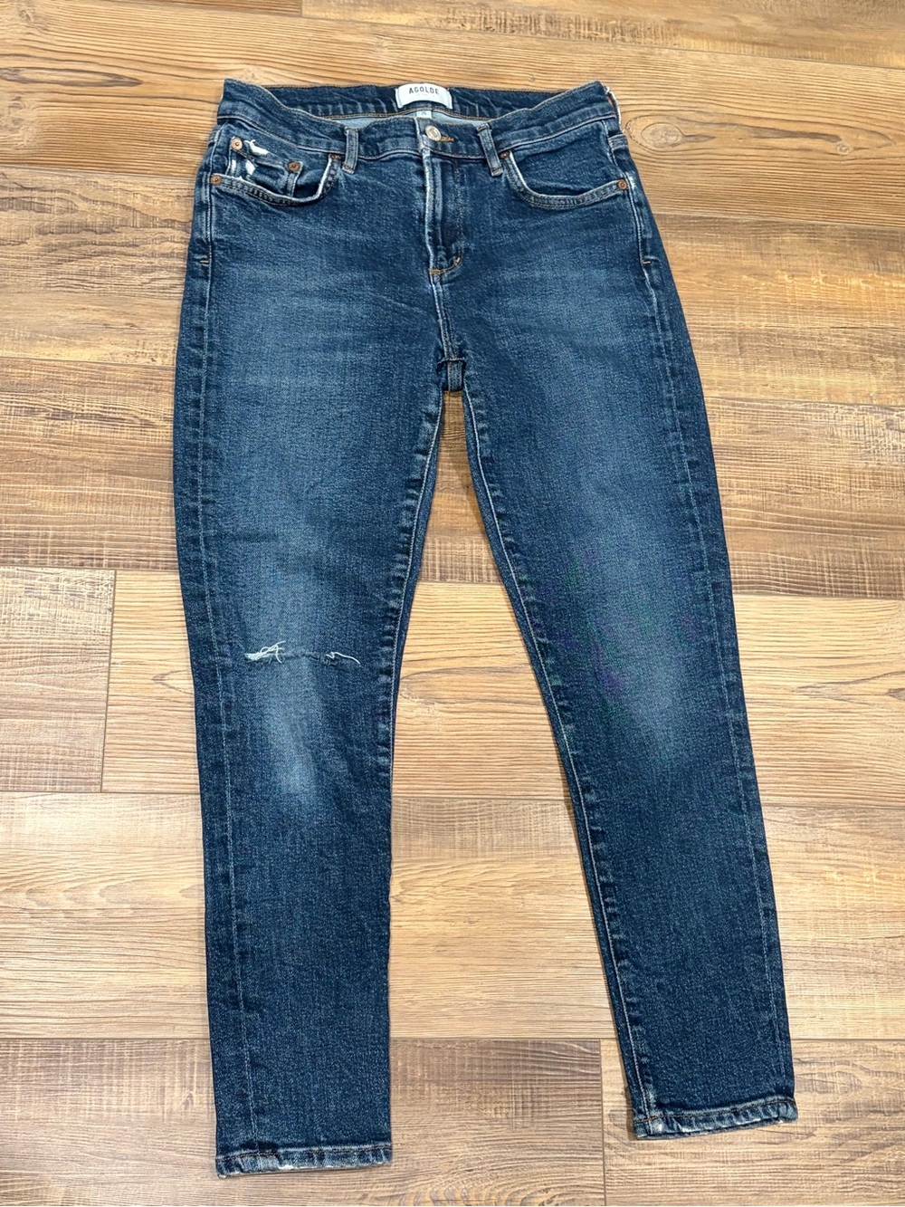 Agolde Women's Sophie Style Ankle 26/27” inseam Jeans - Dark Blue Wash